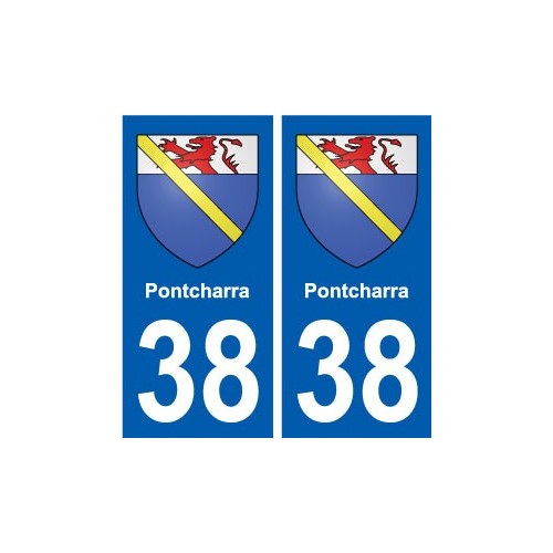 38 Pontcharra blason ville autocollant plaque stickers
