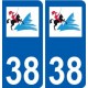 38 Pontcharra logo ville autocollant plaque stickers