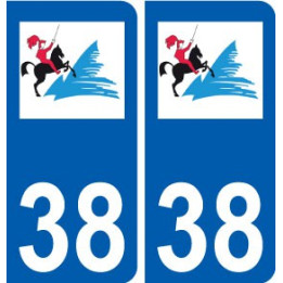 38 Pontcharra logo ville autocollant plaque stickers