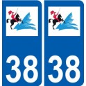 38 Pontcharra logo ville autocollant plaque stickers