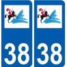 38 Pontcharra logo ville autocollant plaque stickers