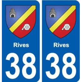 38 Rives blason ville autocollant plaque stickers