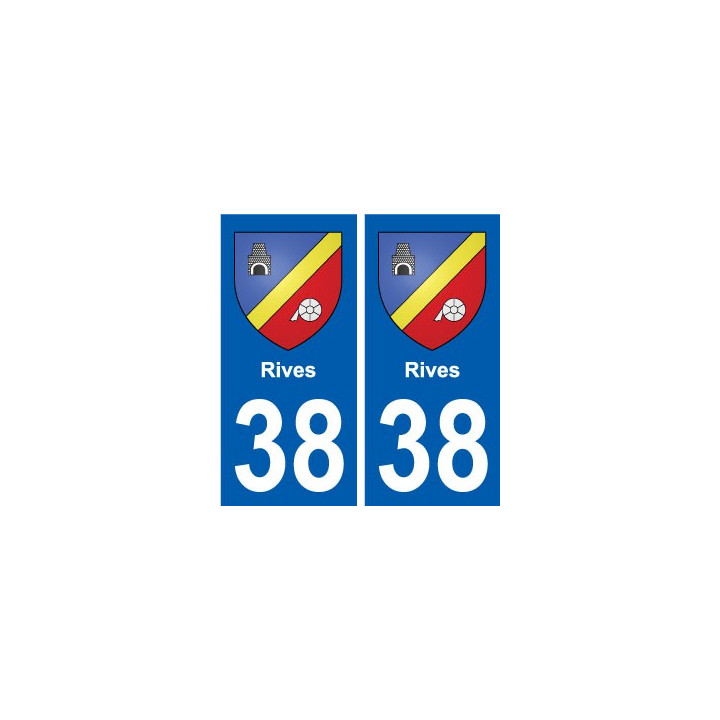 38 Rives blason ville autocollant plaque stickers