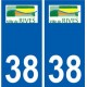 38 Rives logo ville autocollant plaque stickers