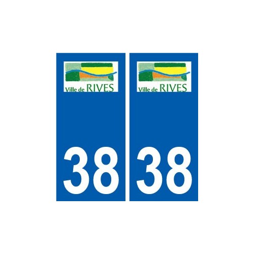 38 Rives logo ville autocollant plaque stickers