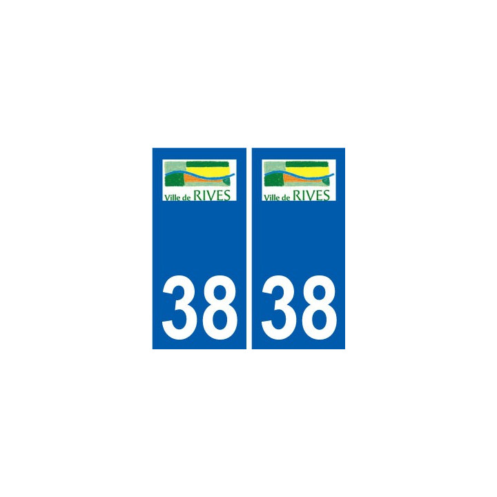 38 Rives logo ville autocollant plaque stickers