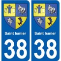 38 Saint-Ismier blason ville autocollant plaque stickers