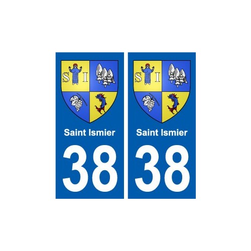 38 Saint-Ismier blason ville autocollant plaque stickers
