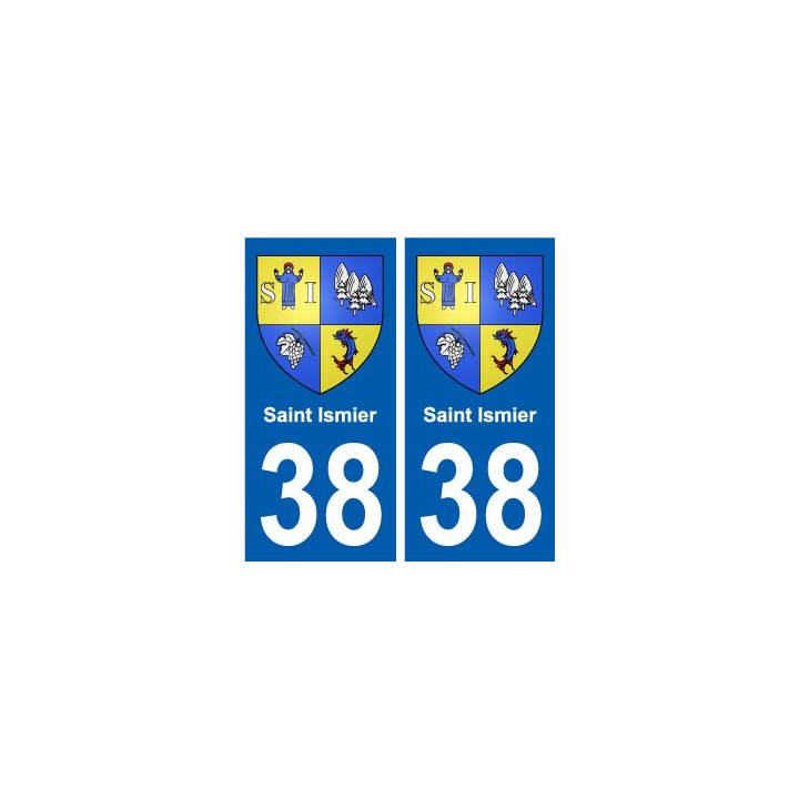 38 Saint-Ismier blason ville autocollant plaque stickers