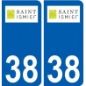 38 Saint-Ismier logo ville autocollant plaque stickers