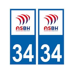 34 ASBH Bézier rugby autocollant plaque