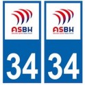 34 ASBH Bézier rugby autocollant plaque