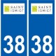 38 Saint-Ismier logo ville autocollant plaque stickers