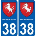 38 Saint-Jean-de-Bournay blason ville autocollant plaque stickers