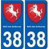 38 Saint-Jean-de-Bournay blason ville autocollant plaque stickers