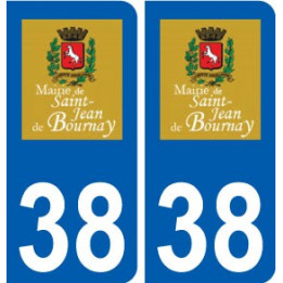 38 Saint-Jean-de-Bournay logo ville autocollant plaque stickers