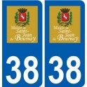 38 Saint-Jean-de-Bournay logo ville autocollant plaque stickers