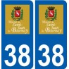 38 Saint-Jean-de-Bournay logo ville autocollant plaque stickers