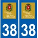38 Saint-Jean-de-Bournay logo ville autocollant plaque stickers