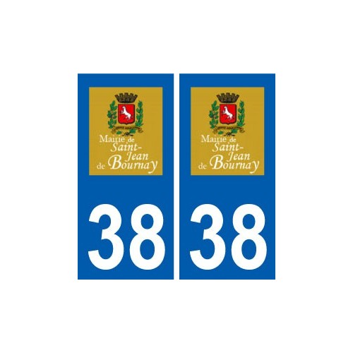 38 Saint-Jean-de-Bournay logo ville autocollant plaque stickers
