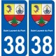 38 Saint-Laurent-du-Pont blason ville autocollant plaque stickers
