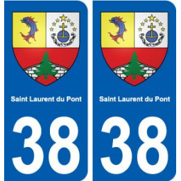 38 Saint-Laurent-du-Pont blason ville autocollant plaque stickers