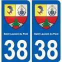 38 Saint-Laurent-du-Pont blason ville autocollant plaque stickers