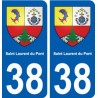 38 Saint-Laurent-du-Pont blason ville autocollant plaque stickers