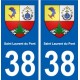 38 Saint-Laurent-du-Pont blason ville autocollant plaque stickers