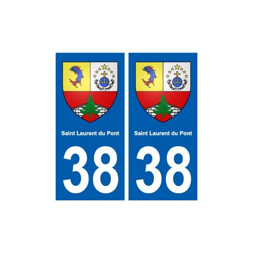 38 Saint-Laurent-du-Pont blason ville autocollant plaque stickers