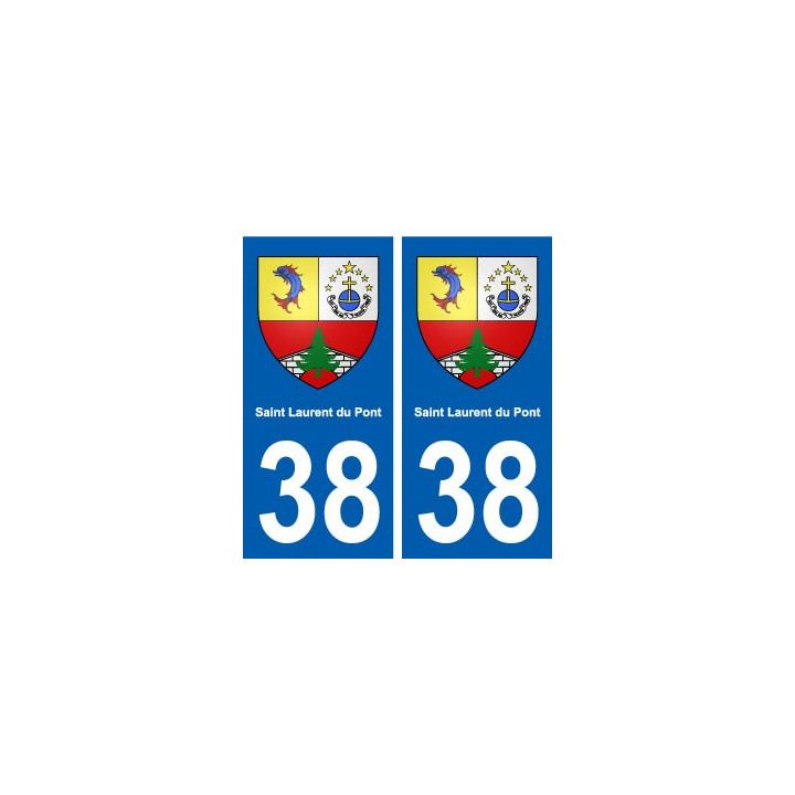 38 Saint-Laurent-du-Pont blason ville autocollant plaque stickers
