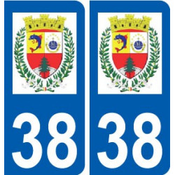 38 Saint-Laurent-du-Pont logo ville autocollant plaque stickers