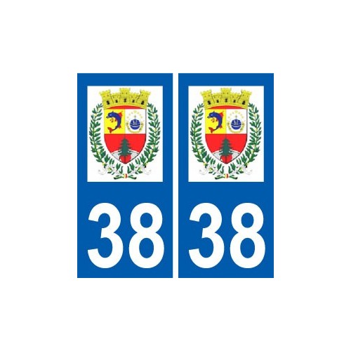 38 Saint-Laurent-du-Pont logo ville autocollant plaque stickers