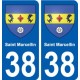 38 Saint-Marcellin blason ville autocollant plaque stickers
