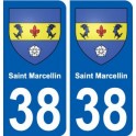 38 Saint-Marcellin blason ville autocollant plaque stickers