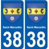 38 Saint-Marcellin blason ville autocollant plaque stickers
