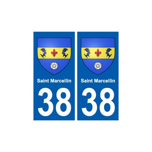 38 Saint-Marcellin blason ville autocollant plaque stickers