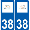 38 Saint-Marcellin logo ville autocollant plaque stickers