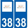 38 Saint-Marcellin logo ville autocollant plaque stickers