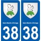 38 Saint-Martin-d'Uriage blason ville autocollant plaque stickers