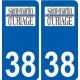 38 Saint-Martin-d'Uriage logo ville autocollant plaque stickers