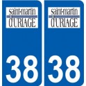 38 Saint-Martin-d'Uriage logo ville autocollant plaque stickers