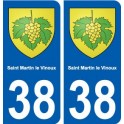 38 Saint-Martin-le-Vinoux blason ville autocollant plaque stickers