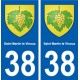 38 Saint-Martin-le-Vinoux blason ville autocollant plaque stickers