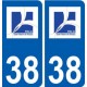 38 Saint-Martin-le-Vinoux logo ville autocollant plaque stickers