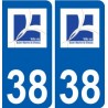 38 Saint-Martin-le-Vinoux logo ville autocollant plaque stickers