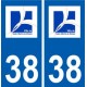 38 Saint-Martin-le-Vinoux logo ville autocollant plaque stickers