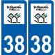 38 Saint-Quentin-Fallavier logo ville autocollant plaque stickers