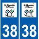 38 Saint-Quentin-Fallavier logo ville autocollant plaque stickers