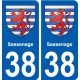 38 Sassenage logo ville autocollant plaque stickers